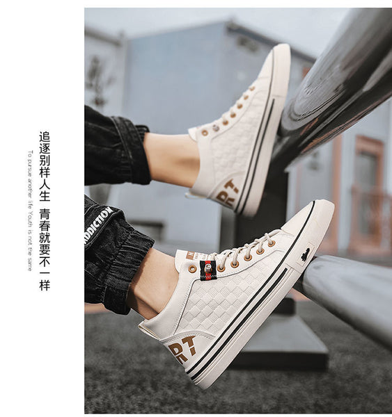 Black Plaid High Top Artificial Leather Casual Summer Breathable Daily Footwear  -  GeraldBlack.com