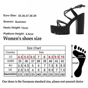 Black Rome Summer Women's Thick Platform Heel Shoes with Open Toe - SolaceConnect.com