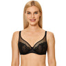 Black Sexy Floral Lace Unlined Underwire Full Coverage Bra for Women  -  GeraldBlack.com
