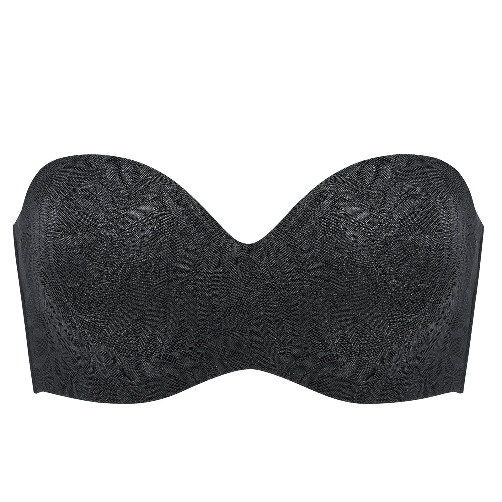 Black Strapless Underwire Lace Bandeau Unlined Support Bra for Women  -  GeraldBlack.com