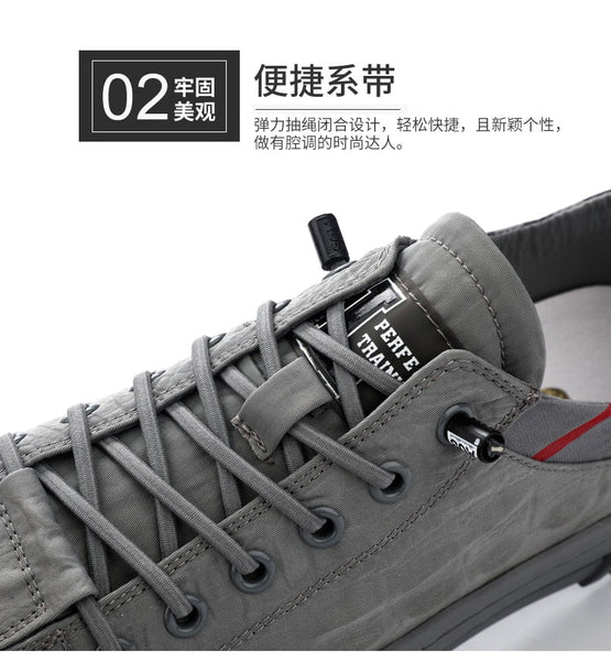 Black White Summer Men Canvas Breathable Autumn Lace Up Comfortable Casual Outdoor Shoes  -  GeraldBlack.com