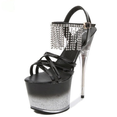 Bling Pumps for Women Waterproof Patent Leather Thin High Heel Sandals  -  GeraldBlack.com