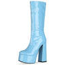 Blue 1 Big Size 43 Women Colorful Platform Boots Sexy Designer High Heel Gothic Shoes  -  GeraldBlack.com