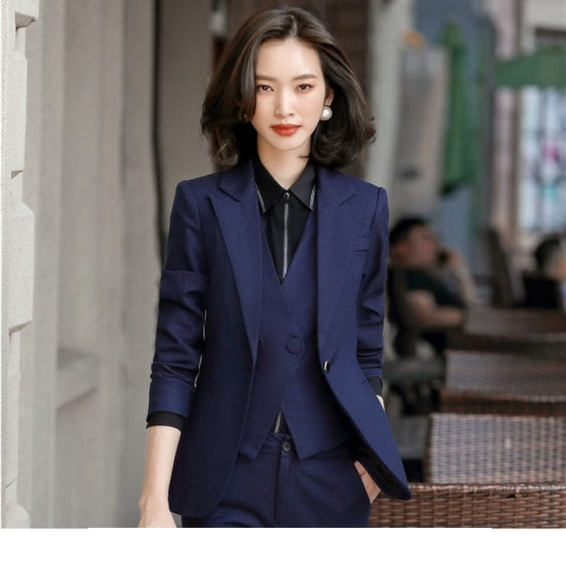 Blue Coat Only Formal Uniform Design Work Wear Suit for Women  -  GeraldBlack.com