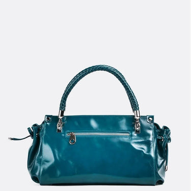 Blue Genuine Leather Women Fashion Elegant Portable Tote Bag Casual Shoulder Handbag  -  GeraldBlack.com
