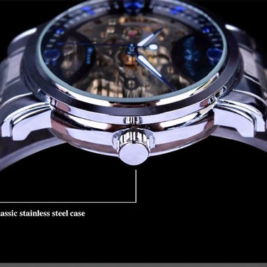 Blue Ocean Casual Designer Fashion Stainless Steel Men's Skeleton Watch  -  GeraldBlack.com