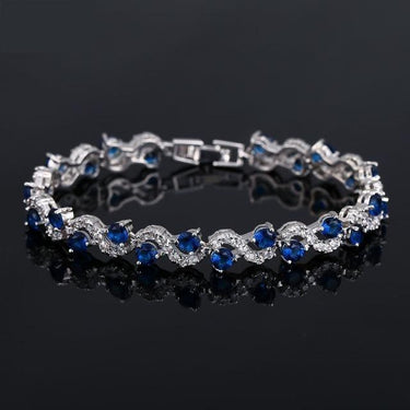 Blue Stone Royal Fashion Women's 5 Color Cubic Zirconia Bracelets - SolaceConnect.com