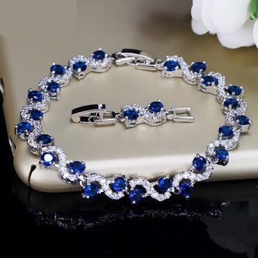 Blue Stone Royal Fashion Women's 5 Color Cubic Zirconia Bracelets  -  GeraldBlack.com