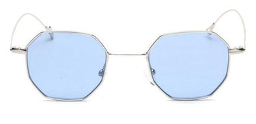 Blue Yellow Red Tinted Unisex Sunglasses with Small Polygon Frame - SolaceConnect.com