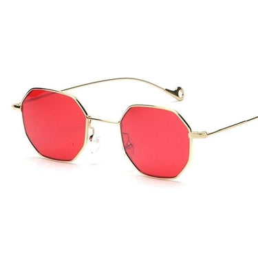 Blue Yellow Red Tinted Unisex Sunglasses with Small Polygon Frame  -  GeraldBlack.com