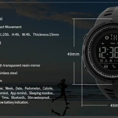 Bluetooth Digital Smart Watch for Apple IOS & Android with 50m Waterproof  -  GeraldBlack.com