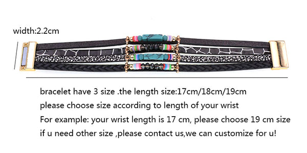 Bohemia Fashion Charm Stone Magnet Leather Bracelets for Women  -  GeraldBlack.com