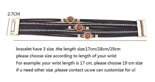 Bohemia Fashion Luxury Charm Zinc Alloy Leather Bracelets for Women  -  GeraldBlack.com