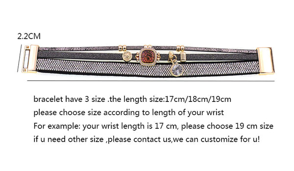 Bohemia Luxury Fashion Magnet Leather Wrap Bracelets for Women  -  GeraldBlack.com