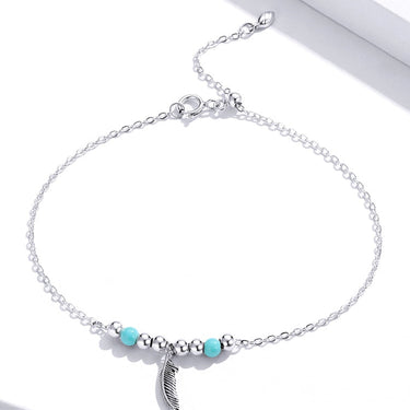 Bohemia Style Feather Silver Chain Bracelet for Women 925 Sterling Silver Jewelry Boho Style Female Accessory SCB181  -  GeraldBlack.com