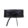 Boho Faux Leather Wrap Around Obi Style Belt for Women with Bowknot - SolaceConnect.com