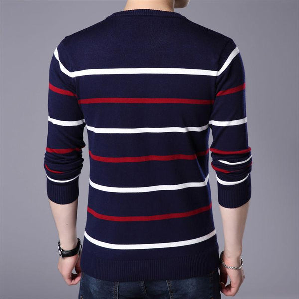 Branded Woolen Casual Striped Slim Fit Pullover and Sweater for Men - SolaceConnect.com