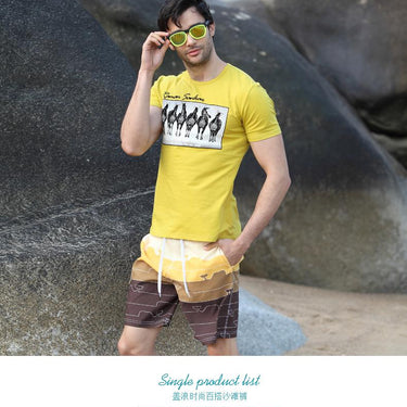 Brazilian Classic Cut Men's Sexy Printed Shorts Bikini Swim Wear - SolaceConnect.com