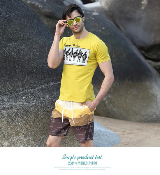 Brazilian Classic Cut Men's Sexy Printed Shorts Bikini Swim Wear - SolaceConnect.com