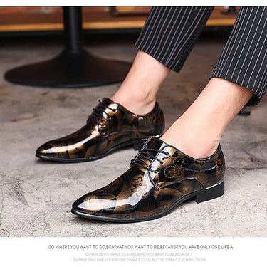 British Fashion Plus Sized Men Bright Surface Casual Leather Lace Up Dres Shoes  -  GeraldBlack.com