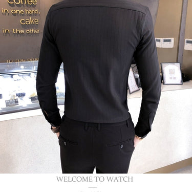 British Style Long Sleeve Business Tuxedo Shirt Men's Fashion Formal Wear  -  GeraldBlack.com