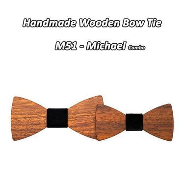 British Style Wooden Bowtie for Female Children Groom Wedding Suits - SolaceConnect.com