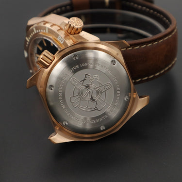 Bronze Dive Watch STEELDIVE SD1947S Vintage Watch Sapphire Crystal 100Bar Waterproof Mechanical Wristwatch For Men  -  GeraldBlack.com