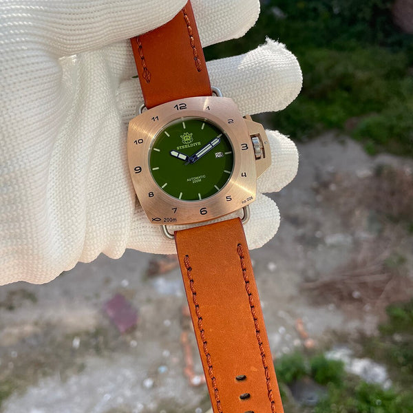 Bronze SD1935S Swiss Luminous Wristwatch 200M Waterproof 47MM Curved Case NH35 Movement Mechanical Watch  -  GeraldBlack.com