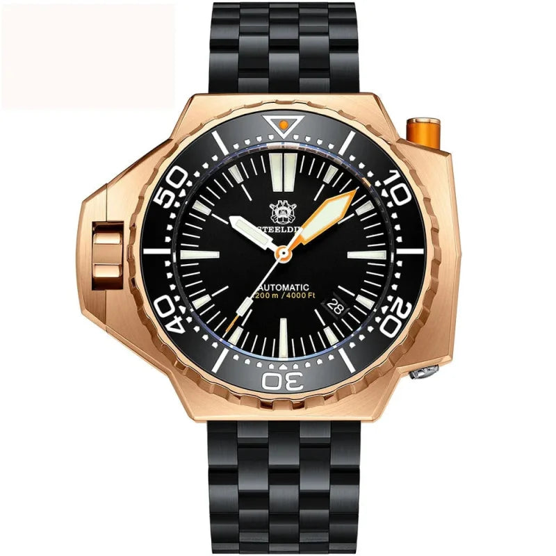 Bronze Swiss Luminous Mechanical Bidirectional Bezel 120Bar Water Resistant Dive Wristwatches For Men  -  GeraldBlack.com