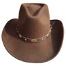 Brown Hondo Crown Western Cowboy Wool Felt Hat for Men Women  -  GeraldBlack.com