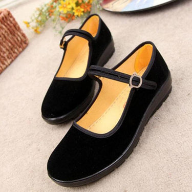 Buckle Strap Comfortable Women's Solid Pattern Flats Shoes with Round Toe - SolaceConnect.com