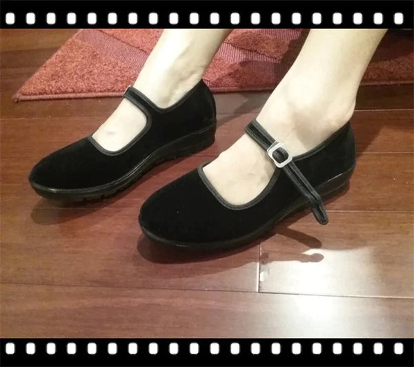 Buckle Strap Comfortable Women's Solid Pattern Flats Shoes with Round Toe  -  GeraldBlack.com