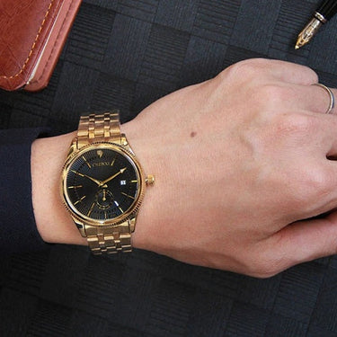 Business & Casual Fashion Luxury Golden Waterproof Watch for Men  -  GeraldBlack.com
