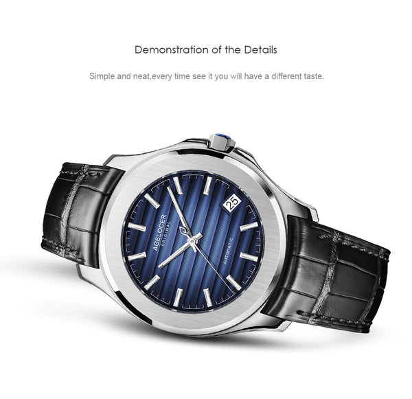 Business Style Automatic Mechanical Sapphire Date Dial Watch for Men - SolaceConnect.com