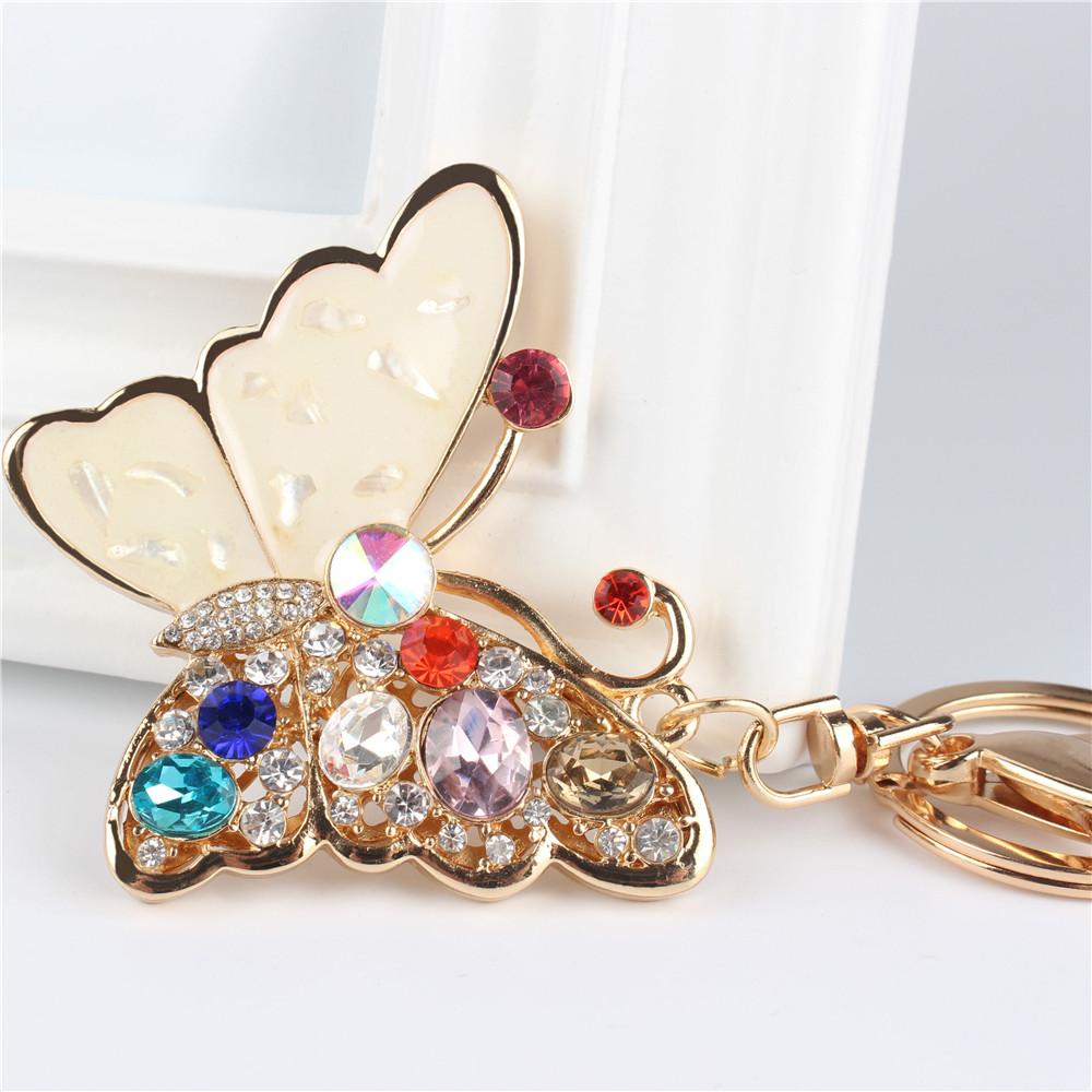 Butterfly Crystal Rhinestone Charm Purse Pendant & Key Chain - SolaceConnect.com