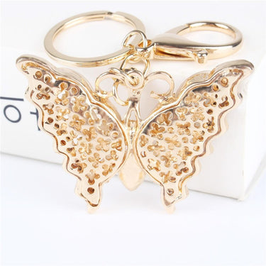 Butterfly Rhinestone Crystal Pendant Charm Key Chain for Purse or Bag - SolaceConnect.com