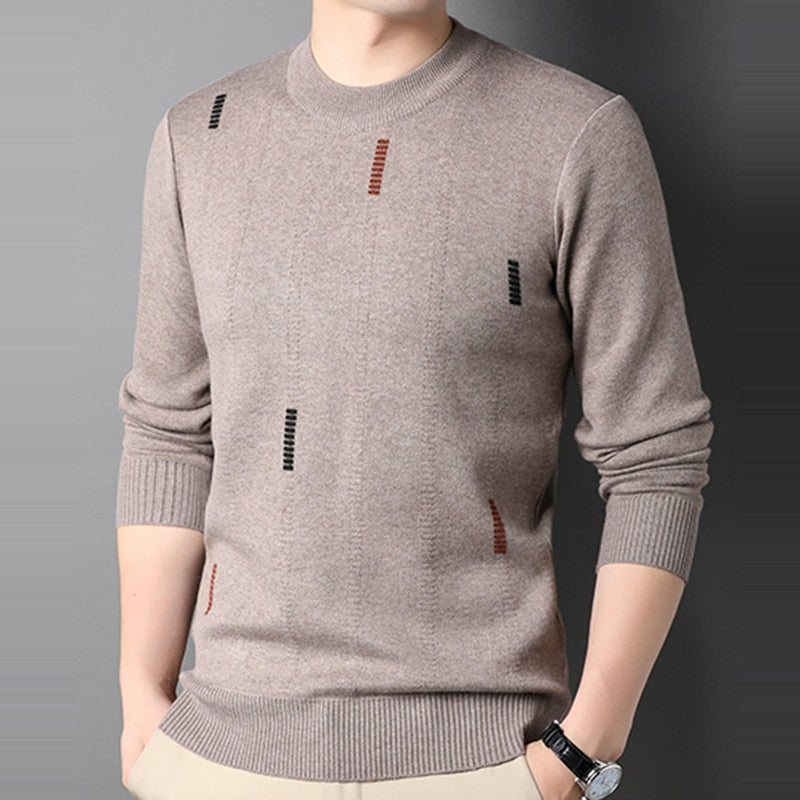 Camel Color Casual Thick Warm Winter Men's Luxury Knitted Pullover Sweater Wear Jersey Fashions 71819  -  GeraldBlack.com