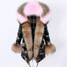 Camo Pattern Women's Natural Real Fur Collared Coat Parka Jacket for Winter  -  GeraldBlack.com