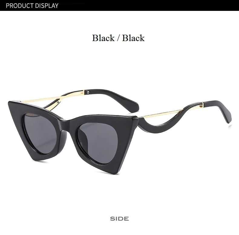 Candy Color Thick Frame UV400 Cat Eye Sunglasses for Women - SolaceConnect.com