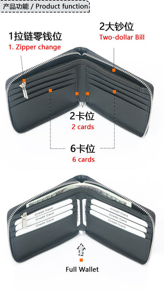 Carbon Fiber Men Wallet Fashon Leisure Zipper Wallet With Coin Pocket 8 Card Slots Wallets 45  -  GeraldBlack.com
