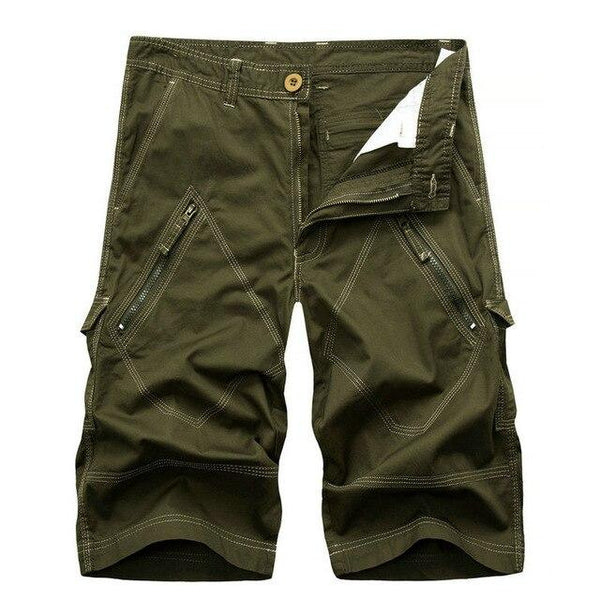 Cargo Bermuda Cotton Washed Shorts Trousers with Zippers for Men - SolaceConnect.com