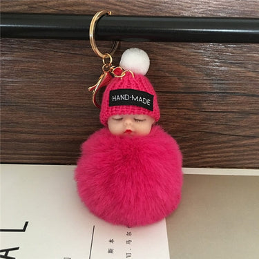 Cartoon Doll Hairball Keychain Plush Handbag Car Keyring Key Buckle Plush Keychains 30 colors  -  GeraldBlack.com