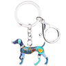 Cartoon Whippet Dog Animal Metal Enamel Key Chains Jewelry for Women - SolaceConnect.com
