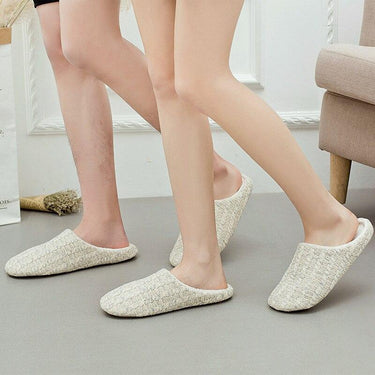 Cashmere Japanese Home Slippers Short Plush Women Men Slippers Non Slip Bedroom Slippers Cotton - SolaceConnect.com