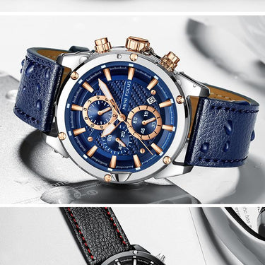 Casual Chronograph Sports Quartz Wristwatch for Men with Auto Date - SolaceConnect.com