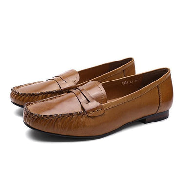 Casual Classic Comfort Women's Genuine Leather Slip-on Flats Penny Loafers  -  GeraldBlack.com
