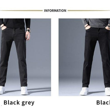 Fashion Men's Stretch Regular Fit Straight Jeans Business Casual Classic Style - SolaceConnect.com