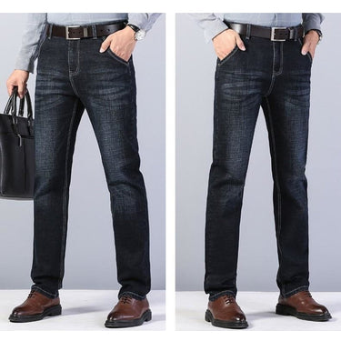 Casual Classic Men's Straight Stretch Regular Fit Business Jeans Pants  -  GeraldBlack.com