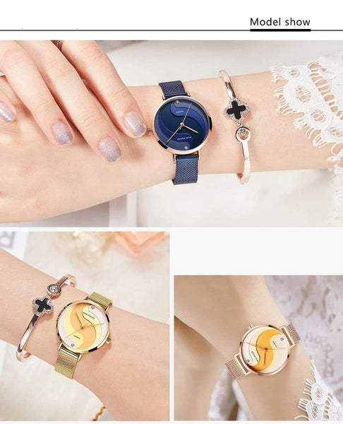 Casual Creative Stylish Stainless Steel Quartz Gift Watches for Women - SolaceConnect.com