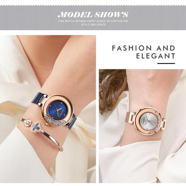 Casual Diamond Bracelet Fashion Quartz Dress Wristwatches for Women - SolaceConnect.com